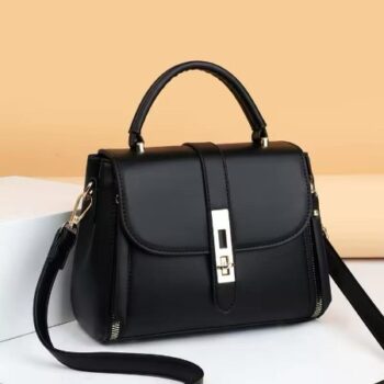 Girl’s Stylish Black Crossbody Bag – 1 Pc Fashion Accessory
