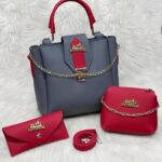 Women’s PU Leather Plain Handbag, Pack Of 3