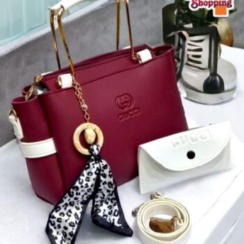 Women’s Rexine Hand Bag Set – 2 Pcs – Stylish & Functional