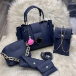 Girl’s PU Leather Plain Hand Bag Set