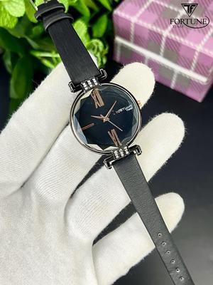 Women’s Water Resistant Quartz Watch – 1 Pc Classic Black Strap