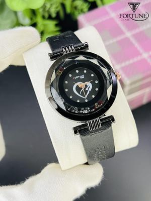 Stylish Women’s Quartz Watch – 1 Pc Water Resistant Black Analogue Timepiece