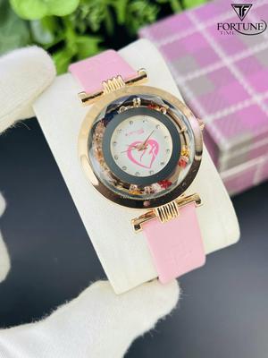 Chic Women’s Pink Analogue Watch – 1 Pc Quartz Movement, Water Resistant