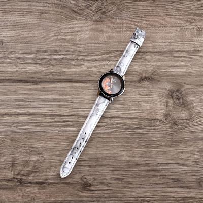 Stylish Women’s White Leather Hybrid Watch – 1 Pc