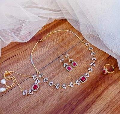 Fancy Gold Plated Gemstone Combo Set for Women – 4 Pcs