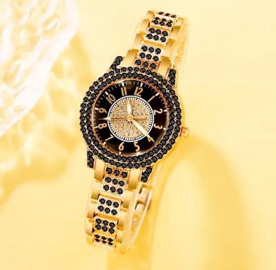 Stylish Women’s Golden Stainless Steel Quartz Watch – 1 Pc